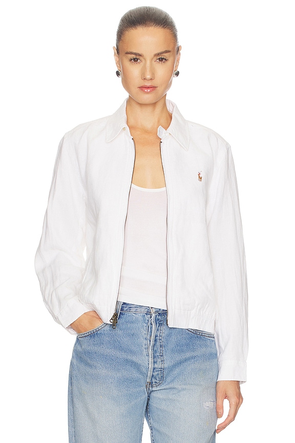 view 1 of 6 Linen Windbreaker in White