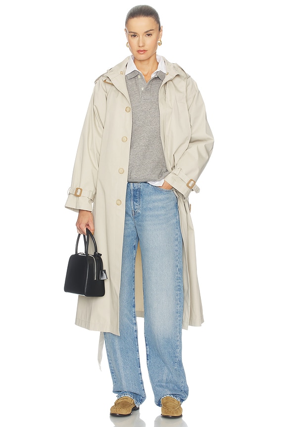 view 2 of 5 CHAQUETA TIPO TRENCH DE SARGA in Classic Stone