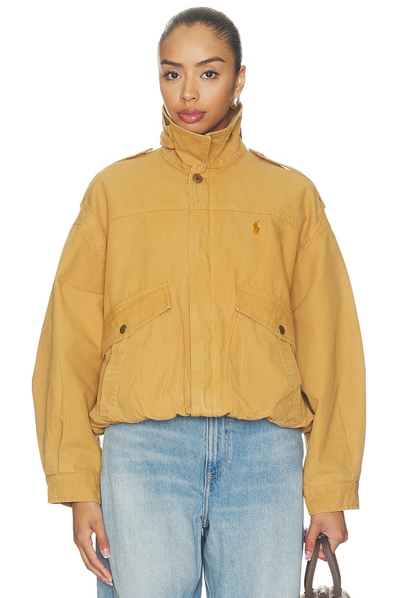 view 2 of 6 Cotton Canvas Bomber Jacket in Ghurka
