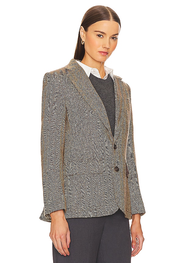 view 2 of 5 Heritage Blazer in Brown & Cream Herringbone