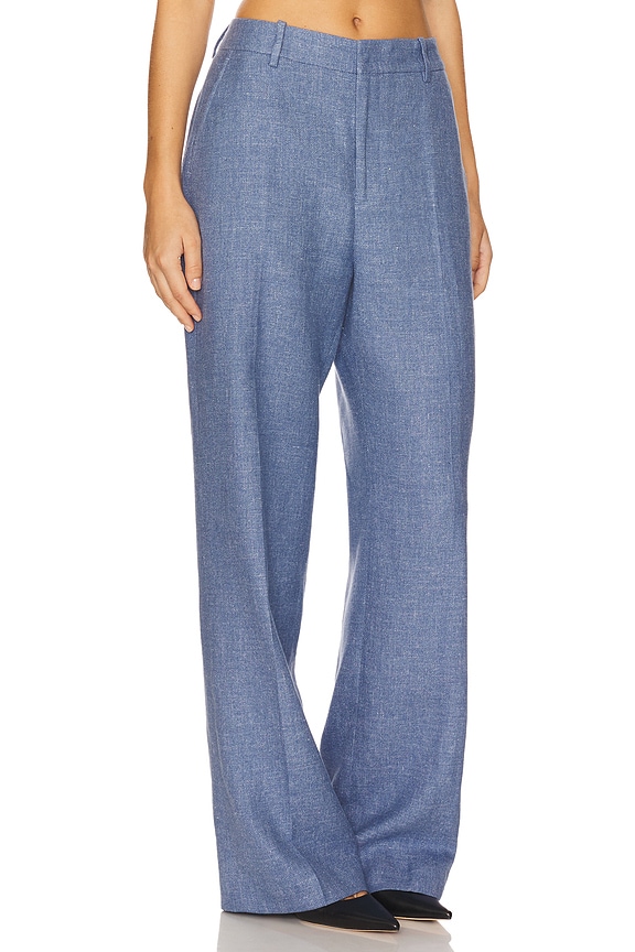 view 2 of 6 Linen Cotton Twill Wide Leg Pant in Blue