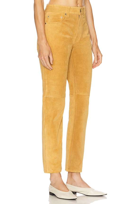 view 2 of 6 Suede Relaxed Straight Pant in Gold Dust