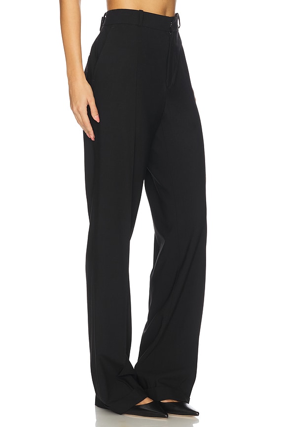 view 2 of 6 Relaxed Straight Full Length Pant in Black