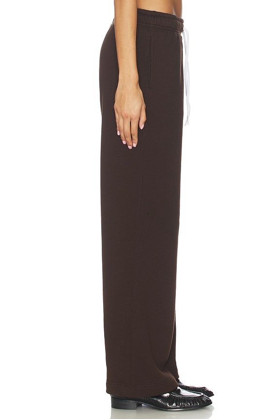view 2 of 6 Drawstring Fleece Wide Leg Sweatpant in Circuit Brown