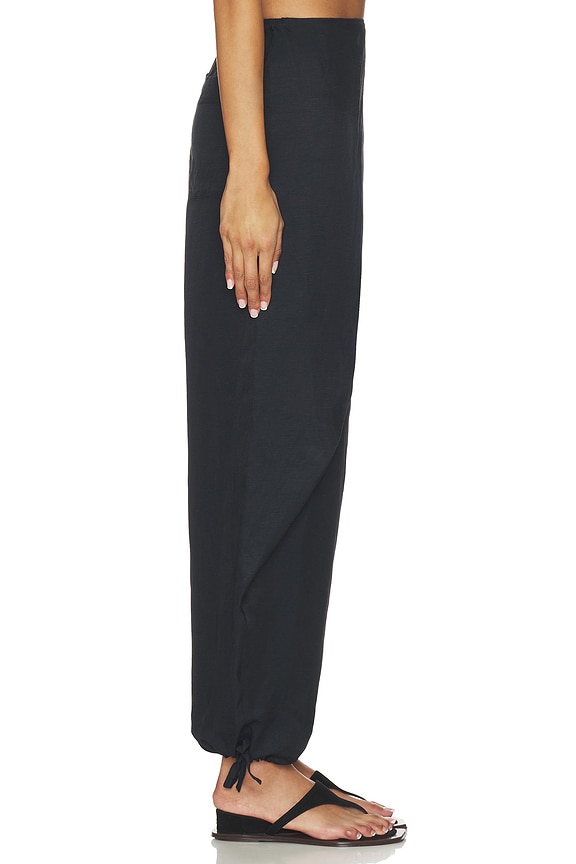 view 2 of 6 Viscose Woven Standard Tapered Pants in Polo Black