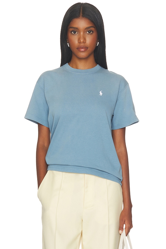 view 2 of 5 Jersey Knit Short Sleeve Crew Neck T Shirt in Camp Blue