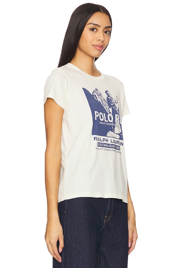 view 2 of 4 Shrunken Fit Graphic Jersey Tee in Warm White