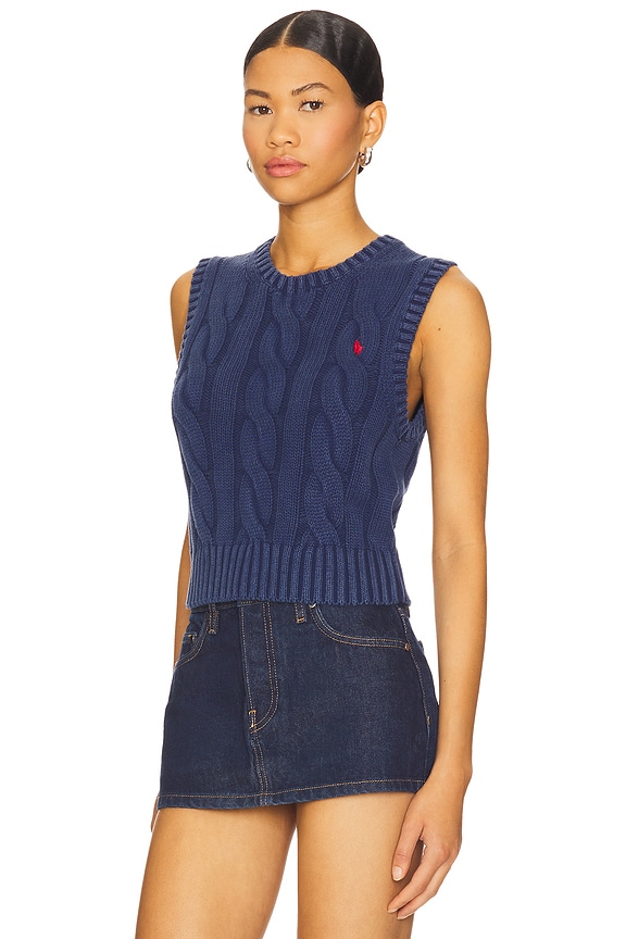 view 2 of 4 CHALECO DE PUNTO COTTON SLEVELESS in Midnight Royal