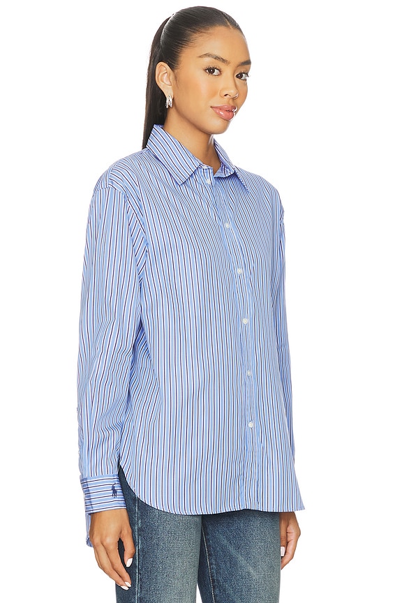 view 2 of 5 CHEMISE BOUTONNÉE DEVANT in 1904 Light Blue & Navy Multi