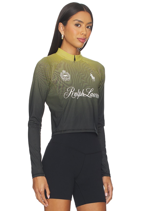 view 2 of 5 Graphic Cropped Quarter Zip Sweatshirt in Signal Yellow & Polo Black Multi