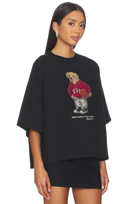 view 2 of 4 Rhinestone Polo Bear Cotton Jersey Tee in Polo Black