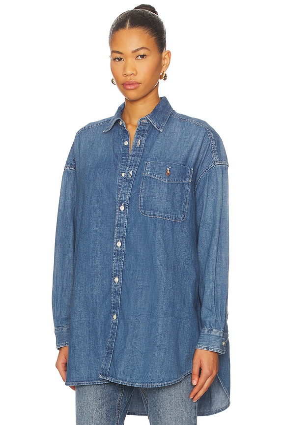 view 2 of 4 Denim Long Sleeve Button Shirt in Golfito Wash
