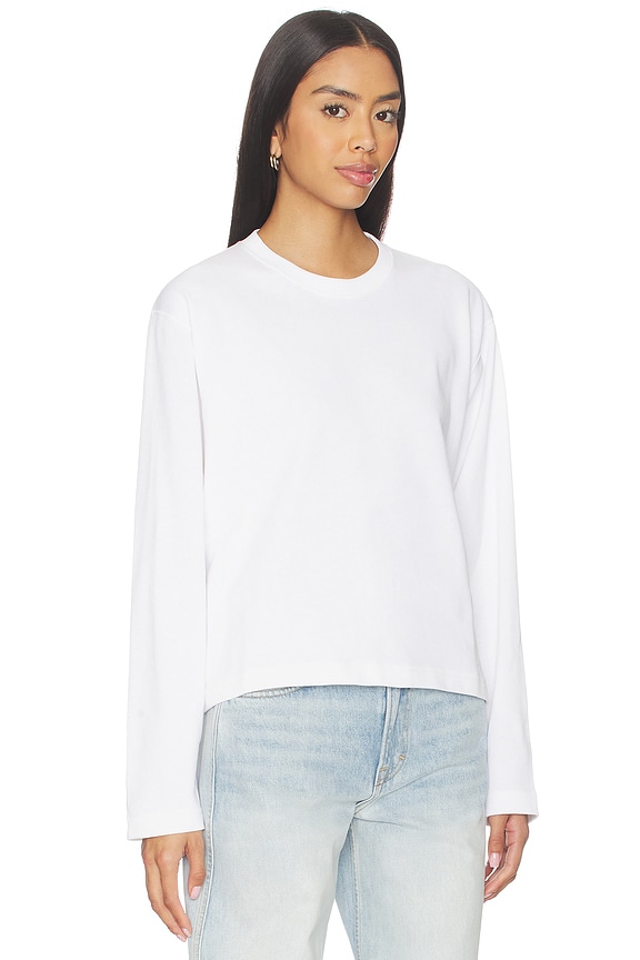 view 2 of 4 Jersey Crop Long Sleeve T-shirt in White