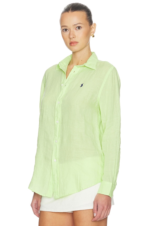 view 2 of 5 Classic Button Down Shirt in Electric Lime