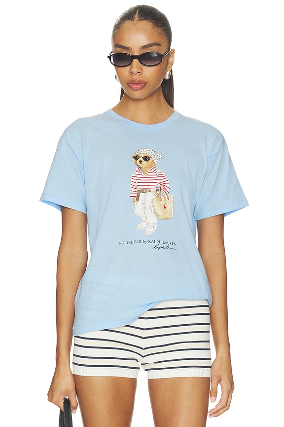 view 1 of 4 Cotton Jersey Short Crew Neck T-shirt in Baby Blue