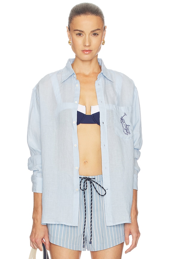 view 2 of 6 Linen Long Sleeve Sport Shirt in Cold Springs
