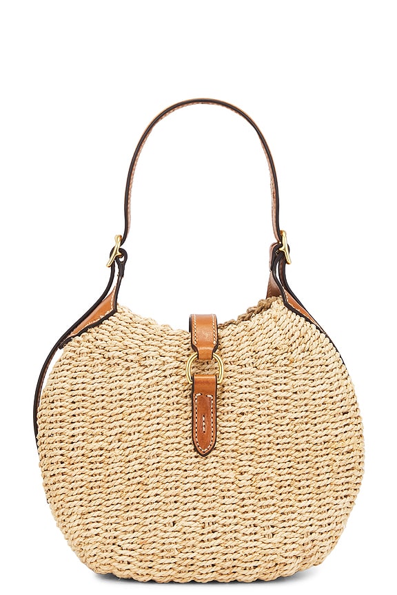 view 2 of 5 Twisted Raffia Shoulder Bag in Natural & Cuoio