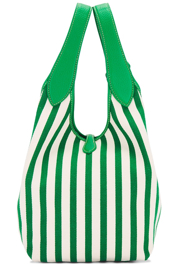 view 2 of 5 Polo Play Striped Canvas Medium Tote in Parrot & White