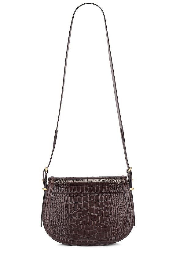 view 2 of 4 Croc Embossed Saddle Bag in Chocolate