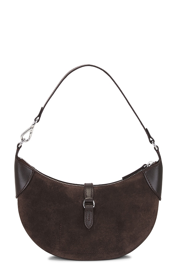 view 2 of 4 Suede & Leather Mini Shoulder Bag in Chocolate