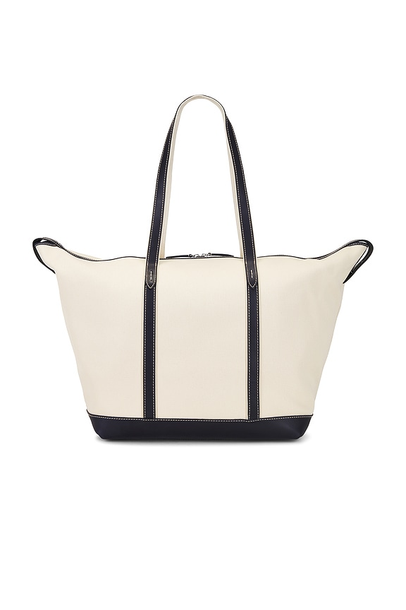 view 2 of 4 Canvas Large Tote in Ecru & Navy