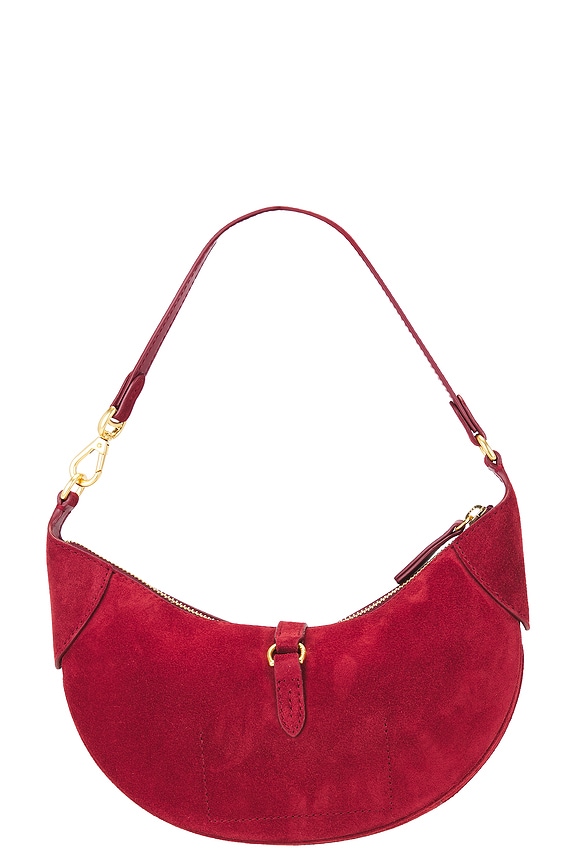 view 2 of 4 Suede Shoulder Bag Small in Pomegranate