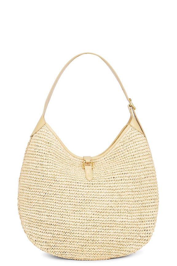 view 2 of 4 Raffia Leather Medium Shoulder Bag in Natural & Cashmere