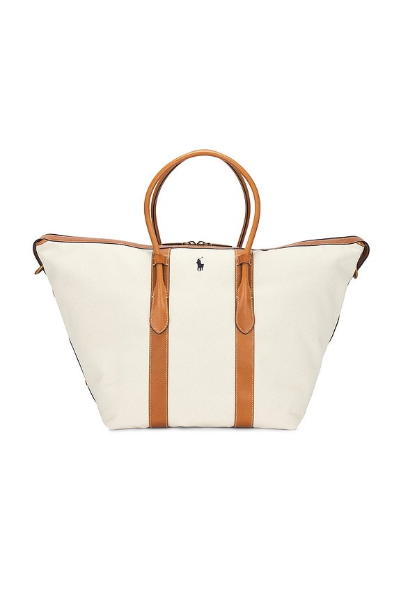 view 2 of 5 Extra Large Tote in Natural & Cuoio