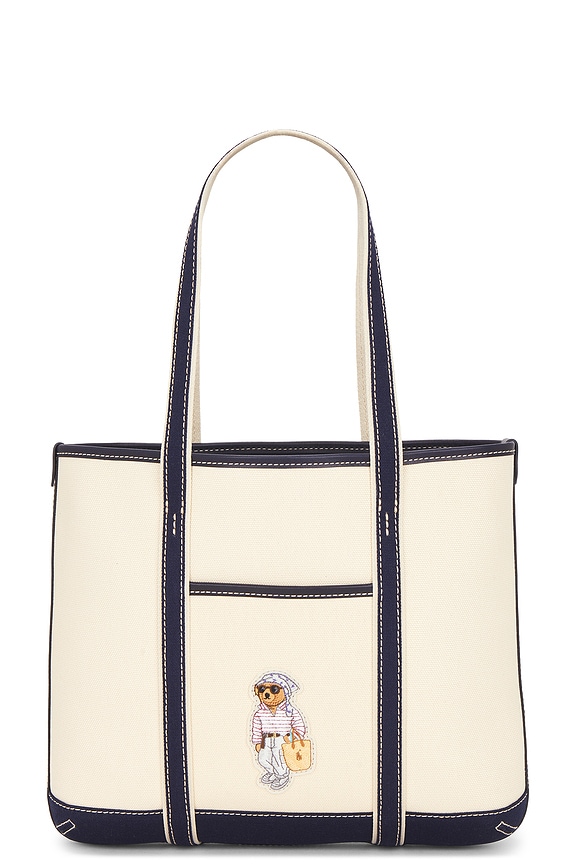 view 1 of 4 BOLSO TOTE LONA CANVAS TOTE BAG in Ecru & Newport Navy