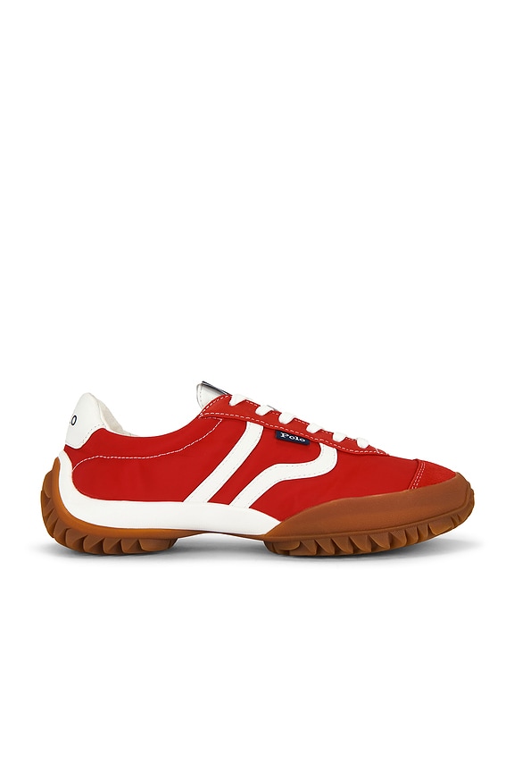 view 1 of 6 Nappa Leather Low Top Sneakers in Cruise Red & Deckwash White