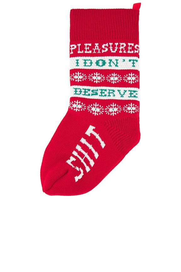 view 2 of 2 Naughty Holiday Stocking in Red