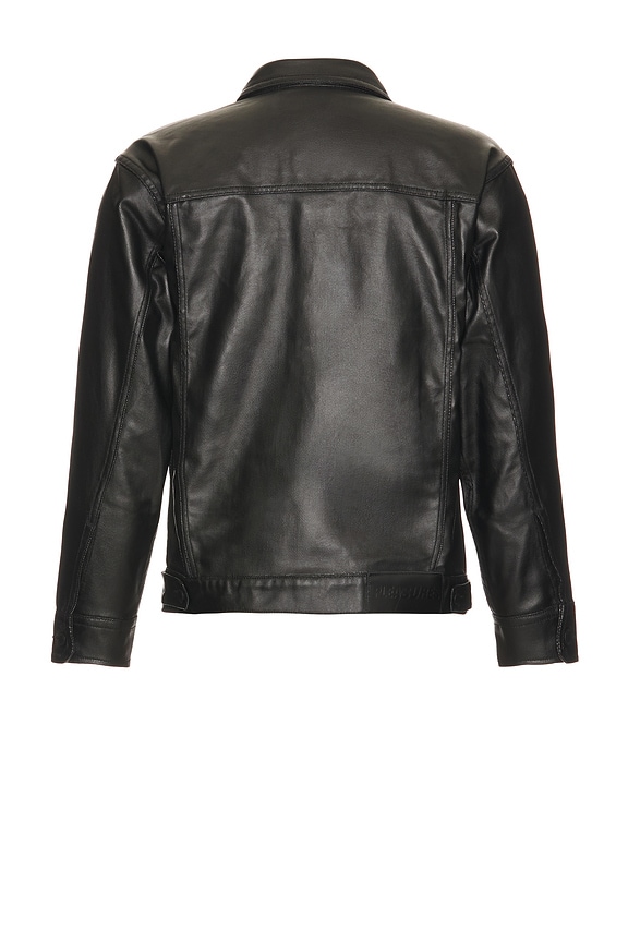 view 2 of 3 Latex Trucker Jacket in Black