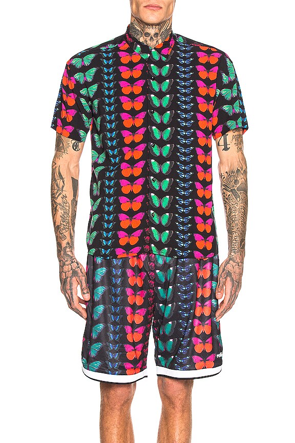 view 1 of 5 Butterfly Short Sleeve Button Up in Black