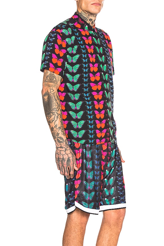 view 2 of 5 Butterfly Short Sleeve Button Up in Black