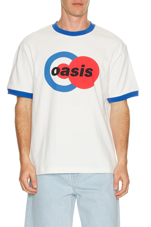 view 1 of 4 x Oasis 1996 Ringer Shirt in White
