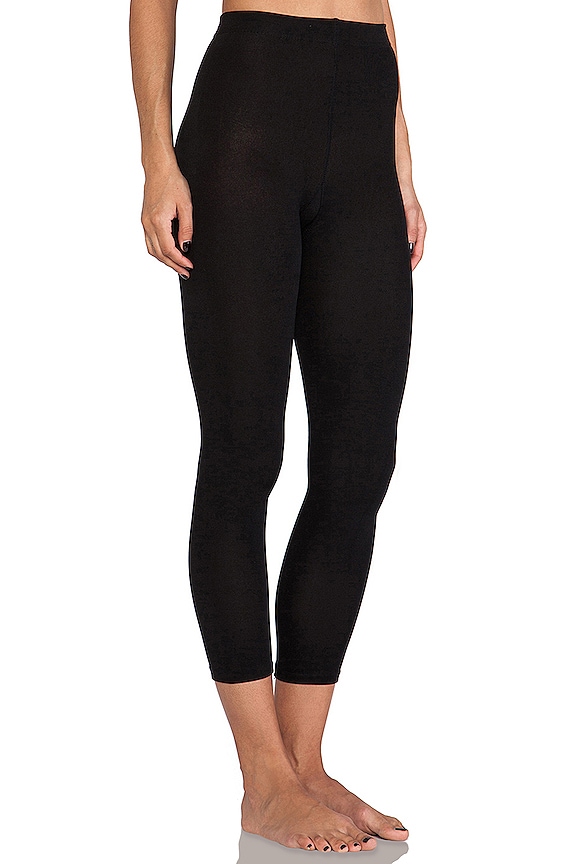 view 2 of 3 Footless Fleece Lined Tights in Black