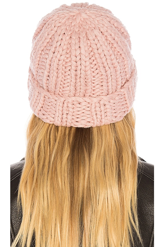 view 2 of 3 Plush Fleece Lined Chunky Cuffed Beanie in Soft Pink