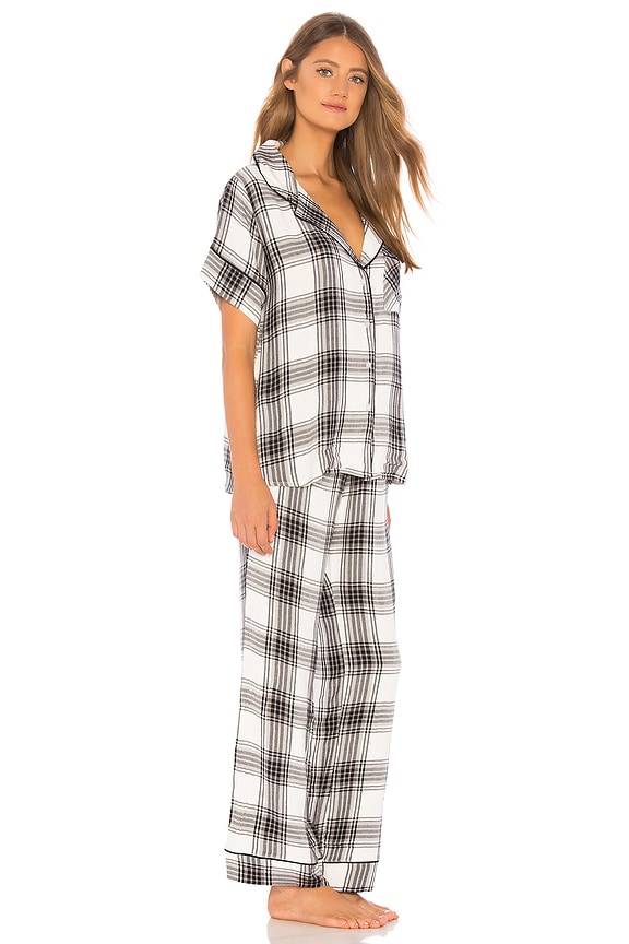 view 2 of 3 Ultra Soft PJ Set in Black & White Plaid