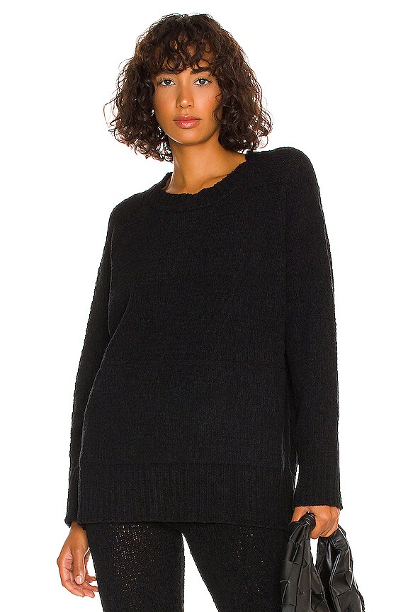 view 1 of 4 Cozy Knit Oversized Crew Sweater with Pockets in Black