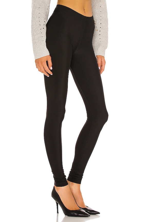 view 2 of 4 Matte Spandex Fleece Lined Legging in Black