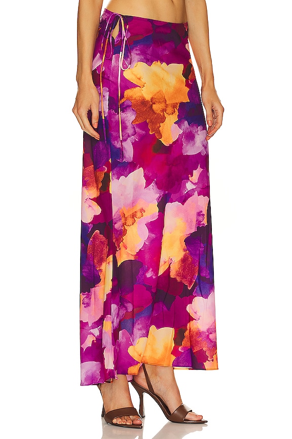 view 2 of 4 Watercolor Maxi Skirt in Fuchsia Multi