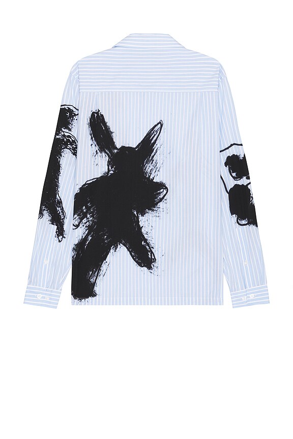 view 2 of 4 Figures Susumu Mukai Striped Shirt in Blue Stripe