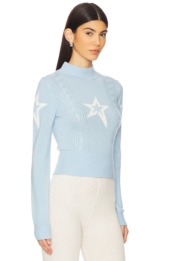 view 2 of 5 Cable Sweater in Bluebird Blue