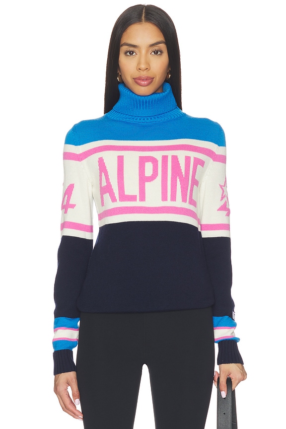 view 1 of 5 Womens Alpine Sweater in Liquid Blue & Dark Blue