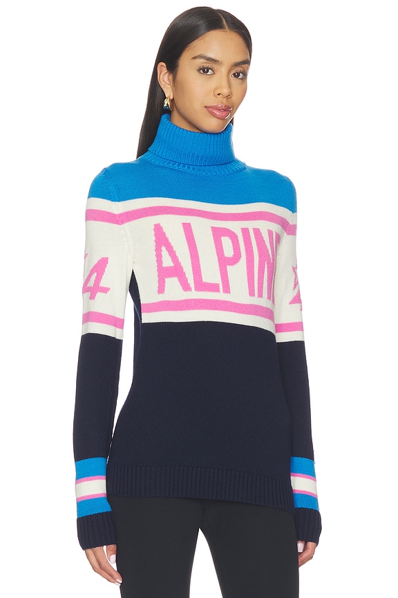 view 2 of 5 Womens Alpine Sweater in Liquid Blue & Dark Blue