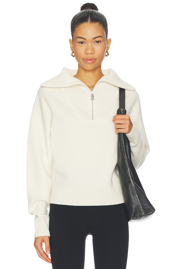 view 1 of 4 Half Zip Fleece Top in Nature White