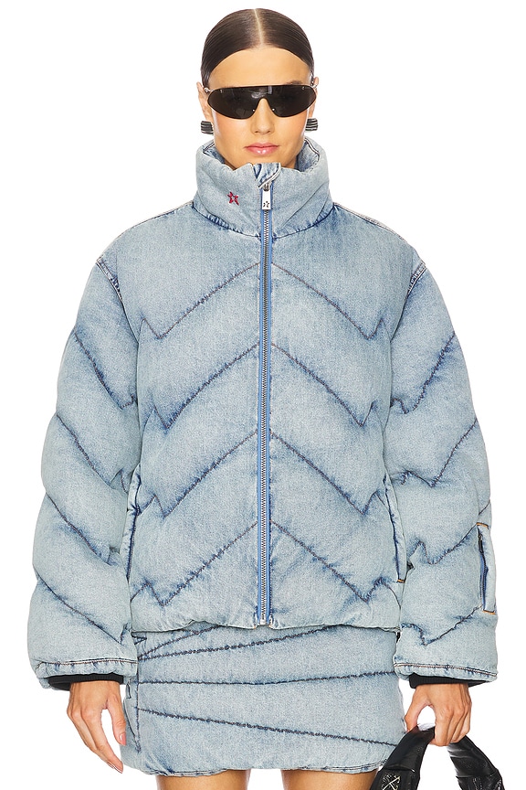 view 2 of 5 Denim Puffer Jacket in Light Denim