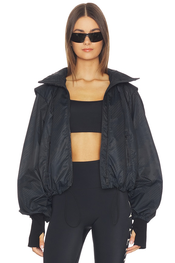 view 2 of 5 Scratch Houndstooth Bomber Jacket in Black