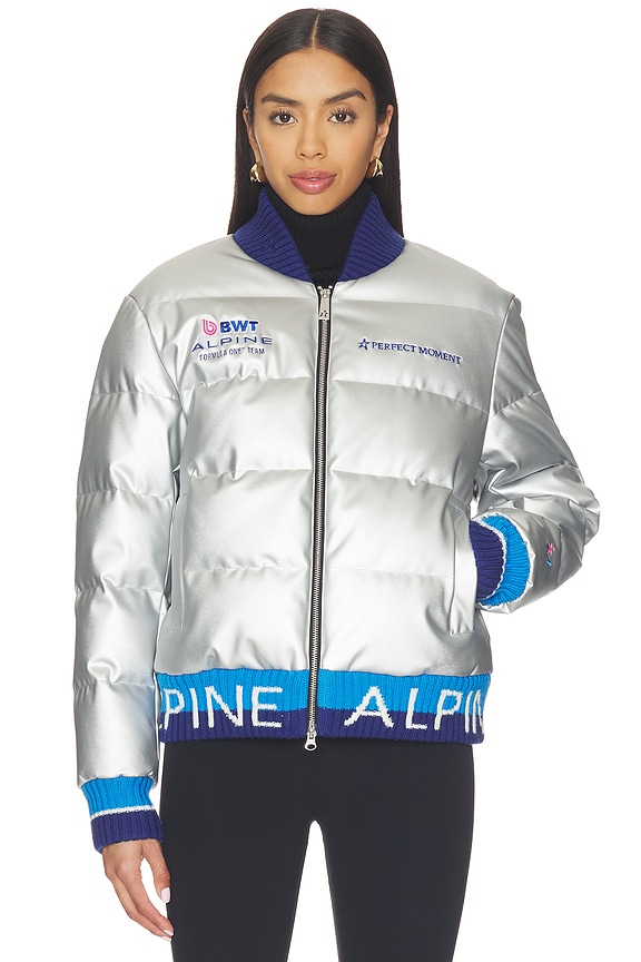 view 2 of 7 Unisex Silverstone Bomber in Silver Twill