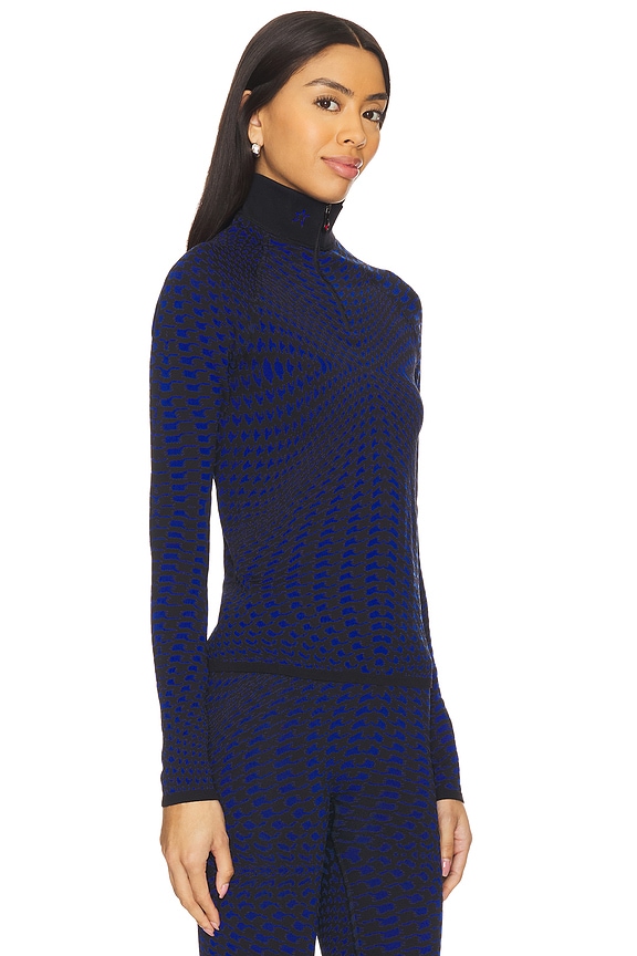 view 2 of 5 CAMISETA INTERIOR CON CREMALLERA PERFECT JACQUARD in Black & True Indigo